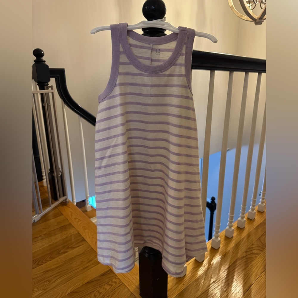 GAP Purple and White Striped Casual Kids Dress
